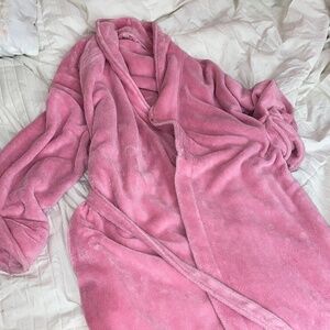 Pink plush robe